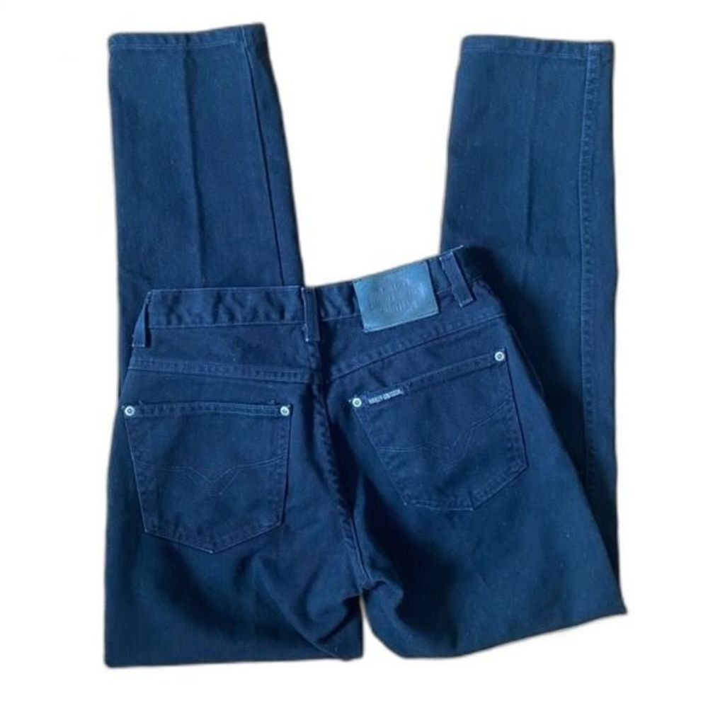 Vintage 90s Harley Davidson Biker Jeans in Jet Black